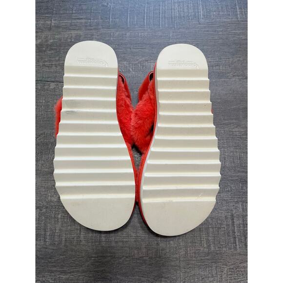 Koolaburra By UGG Women’s Slingback Wedge Heel Sandals Fuzz-ee, Red/Orange, Sz 7 - Picture 8 of 8